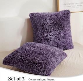 img 3 attached to Add A Touch Of Cozy Luxury With XeGe'S Shaggy Fluffy Faux Fur Pillow Covers In Gorgeous Purple Ombre - Perfect For Bed, Couch Or Living Room Decor
