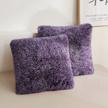 add a touch of cozy luxury with xege's shaggy fluffy faux fur pillow covers in gorgeous purple ombre - perfect for bed, couch or living room decor logo