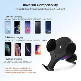 img 1 attached to 🚗 ALLSUN Wireless Car Charger: 10W Fast Charging Auto-Clamping Car Phone Holder for iPhone/Samsung Galaxy/Note