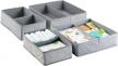 2 pack gray lido collection fabric drawer organizer bins for kids/baby nursery dresser, closet, shelf & playroom organization - holds clothes, toys, diapers, bibs & blankets logo