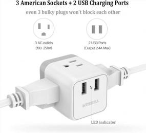img 3 attached to TESSAN US To Australia Plug Adapter With 3 US Outlets And 2 USB Charging Ports - Type I Travel Adaptor For USA To Australia, China, Argentina, Fiji, AU With New Zealand Australia Power Adapter Plug