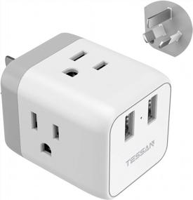 img 4 attached to TESSAN US To Australia Plug Adapter With 3 US Outlets And 2 USB Charging Ports - Type I Travel Adaptor For USA To Australia, China, Argentina, Fiji, AU With New Zealand Australia Power Adapter Plug