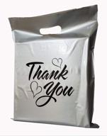 premium 30-pack silver thank you merchandise bags with die cut handle for retail & boutique logo