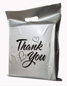 img 4 attached to Premium 30-Pack Silver Thank You Merchandise Bags With Die Cut Handle For Retail & Boutique