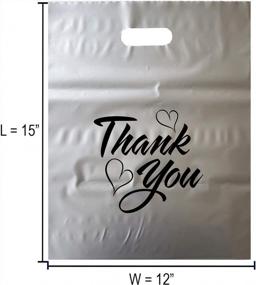 img 3 attached to Premium 30-Pack Silver Thank You Merchandise Bags With Die Cut Handle For Retail & Boutique