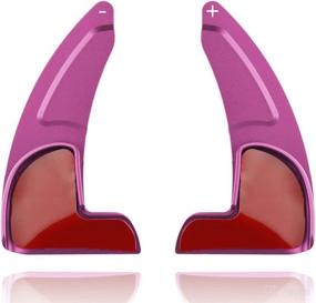 img 4 attached to 🎀 Paddle Shifter Extension for Dodge Charger, Challenger, Durango, Jeep Grand Cherokee and More - Billet Aluminum Steering Wheel Paddle Shifters Covers in Pink (See Fitment)