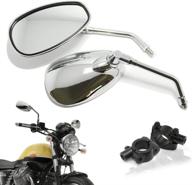 🛵 dreamizer motorcycle mirrors for handlebars - 10mm chrome mirrors with mount: perfect fit for fury shadow rebel vtx valkyrie vstar roadstar scooter atv - oval style логотип