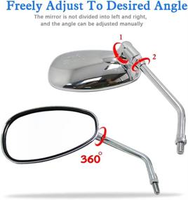 img 1 attached to 🛵 DREAMIZER Motorcycle Mirrors for Handlebars - 10mm Chrome Mirrors with Mount: Perfect Fit for Fury Shadow Rebel VTX Valkyrie Vstar Roadstar Scooter ATV - Oval Style