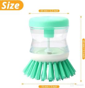 img 3 attached to 🧽 NUTJAM Dish Brush with Soap Dispenser: Efficient Kitchen Brush Set for Dishes, Pots, Plates, Pans, and Sink Scrubbing