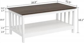 img 3 attached to Farmhouse Chic: ChooChoo'S 40 Inch White Coffee Table With Shelf For Your Cozy Living Room