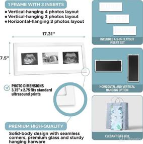 img 3 attached to 👶 White Wooden Baby Sonogram Picture Frame - Holds 3 or 4 Baby Ultrasound Photos, Vertical or Horizontal Display - Perfect Gender Reveal Gift Idea and Mom to Be Gift for First Time Moms