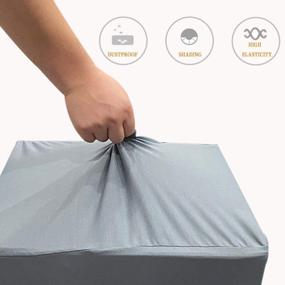 img 2 attached to Perfitel Universal Portable Air Conditioner Cover Dust Proof Sunshade Fabric Covers With Telescopic Rope AC Cover Protector Defender - Full Winter AC Cover Indoor Protection (Grey)