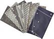 7pcs 100% cotton craft fabric bundle: gray blue fat quarters for patchwork, quilting & sewing - misscrafts 18" x 22" multicolored squares. logo