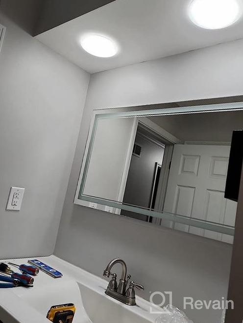 img 1 attached to 60 X 40 Inch LED Bathroom Mirror With Lights - Adjustable 3000K/4500K/6000K, Anti-Fog Dimmable Frameless Frontlit Makeup Mirror (Horizontal/Vertical) review by Lindsey Garcia