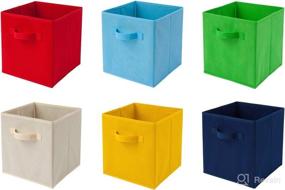 img 3 attached to 📦 Homelife Set of 6 Foldable Cube Storage Boxes, Multi-Colored Organizer Baskets for Laundry, Bedroom, Toys, Nursery, Shelf