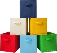📦 homelife set of 6 foldable cube storage boxes, multi-colored organizer baskets for laundry, bedroom, toys, nursery, shelf logo