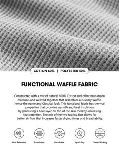 img 2 attached to Men'S Midweight Waffle Crewneck Thermal Tops For Winter Cold-Weather, CQR 1 Or 2 Pack Long Sleeve Thermal Underwear Shirts