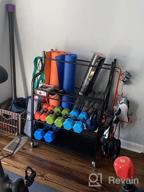 img 1 attached to Mythinglogic Yoga Mat Storage Rack With Wheels And Hooks For Home Gym Equipment Storage - Dumbbells, Kettlebells, Foam Roller, Yoga Strap, And Resistance Bands Organizer review by Ryan Cross