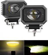 naoevo 60w led light bar - off-road led work light pods for suv, atv, boat and camper with 4 inch flood spot and 6000lm super bright fog light logo