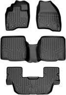 🚗 maxliner black 3 row floor mats for ford explorer 2011-2014 (no 2nd row console) logo