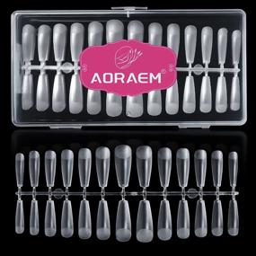 img 4 attached to 240 Pcs Ballerina Coffin Nails Long Full Cover Matte Design Clear Ballet Tips DIY Home Manicure AORAEM