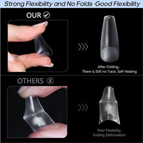 img 1 attached to 240 Pcs Ballerina Coffin Nails Long Full Cover Matte Design Clear Ballet Tips DIY Home Manicure AORAEM