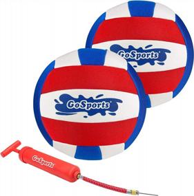 img 4 attached to Stay Afloat In Style: GoSports Pro Neoprene Pool Volleyball Set With Pump