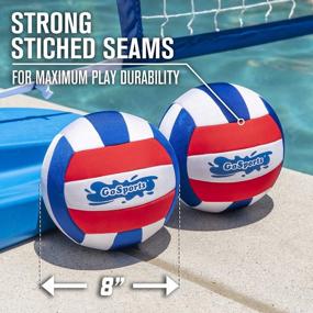 img 1 attached to Stay Afloat In Style: GoSports Pro Neoprene Pool Volleyball Set With Pump