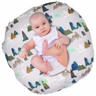 прижмитесь к tanofar mountains, чехол для шезлонга для новорожденных для мальчиков и девочек - дышащий, съемный и многоразовый чехол для детской подушки для шезлонга logo