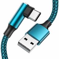 🔌 премиум 2pack 10ft usb кабель типа c 90 градусов - угловой зарядник usb a к c для samsung, google pixel, lg и других устройств - нейлоновое оплетение, быстрая зарядка и передача данных высокой скорости логотип