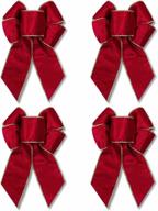 seasonal christmas tree bows for wreaths and weddings - winter bow picks, holiday party decoration in vibrant red logo