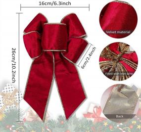 img 3 attached to Seasonal Christmas Tree Bows For Wreaths And Weddings - Winter Bow Picks, Holiday Party Decoration In Vibrant Red
