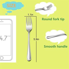 img 3 attached to LIANYU 12-Piece Kids Utensils Fork Set For Home And Preschools: Safe, Durable, And Dishwasher-Friendly Flatware For Ages 2-10