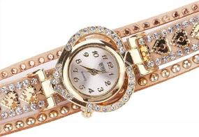img 1 attached to 10 Pack CdyBox Женские кварцевые часы со стразами в форме сердца - Модные наручные часы с обмоткой