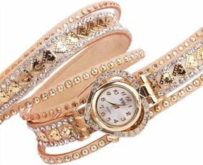 img 2 attached to 10 Pack CdyBox Women'S Heart Shape Rhinestone Quartz Watches - Fashionable Winding Wrap Wristwatches