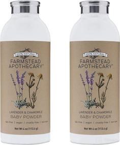 img 4 attached to 👶 Organic Tapioca Starch Baby Powder (Talc-Free) by Farmstead Apothecary - Enriched with Organic Chamomile & Calendula Flowers, Lavender & Chamomile Infusion, 4 oz (Pack of 2)