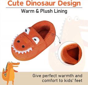 img 1 attached to Cute Dinosaur Slippers For Toddler Boys And Girls - Warm Fur House Shoes For Indoor Bedroom Wear