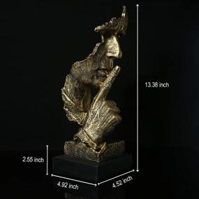 img 3 attached to Thinker Statue - Silence Is Gold Modern Decor Creative Abstract Art Figurine Resin Sculptures Decoration Room Home Study Office Figurines For Desktop Shelf Table Ornament (Bronze)