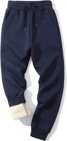 img 4 attached to Men'S Winter Fleece Athletic Pants Sherpa Lined Sweatpants Yimoon
