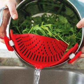 img 2 attached to Easy-Clip Silicone Pasta Strainer - Universal Fit for Pots and Bowls, Snap On Drainer for all Foods, Space Saving Colander for Effortless Kitchen Drainage - Arlig