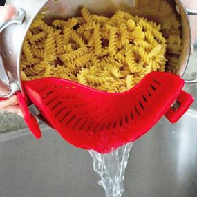 img 3 attached to Easy-Clip Silicone Pasta Strainer - Universal Fit for Pots and Bowls, Snap On Drainer for all Foods, Space Saving Colander for Effortless Kitchen Drainage - Arlig