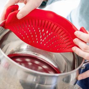 img 1 attached to Easy-Clip Silicone Pasta Strainer - Universal Fit for Pots and Bowls, Snap On Drainer for all Foods, Space Saving Colander for Effortless Kitchen Drainage - Arlig