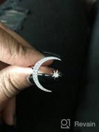 img 1 attached to Adjustable Angol Sterling Silver Crescent Moon Star Ring With 5A Cubic Zirconia For Women And Girls - Minimalist Moon Ring, Perfect Valentines Day Gift, Comes In A Gift Box review by Davey Kamau