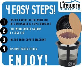 img 2 attached to ☕️ 300 Natural Brown Unbleached Paper Coffee Filters with Lid for Keurig 1.0 and 2.0 Brewers - Compatible with All Reusable K-Cups - Own Coffee: Replacement Filters for Single Serve Brewers