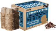 ☕️ 300 natural brown unbleached paper coffee filters with lid for keurig 1.0 and 2.0 brewers - compatible with all reusable k-cups - own coffee: replacement filters for single serve brewers logo