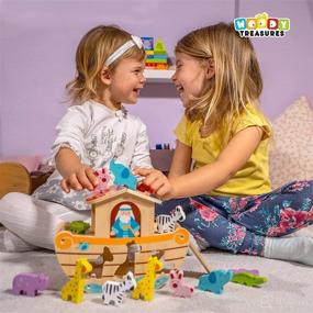 img 3 attached to 🚢 Noah's Ark Wooden Toy by Woody Treasures - Educational & Development Toys, Perfect Gift for Girls and Boys