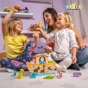 img 1 attached to 🚢 Noah's Ark Wooden Toy by Woody Treasures - Educational & Development Toys, Perfect Gift for Girls and Boys