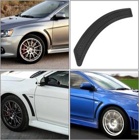 img 1 attached to 🏎️ Runmade EVO 10 X Style PP Mesh Front Fender Side Vent Covers (Pack of 2) - Compatible with Mitsubishi Lancer 08-15