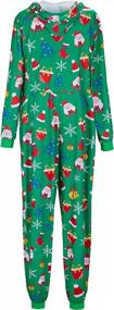 img 1 attached to Women'S Christmas Pajamas Matching Sets Funny Hooded Jumpsuit Adult Onesie PJs Family Holiday Outfit