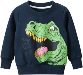 img 4 attached to Toddler Dinosaurs Sweatshirts Crewneck Pullover Boys' Clothing : Fashion Hoodies & Sweatshirts